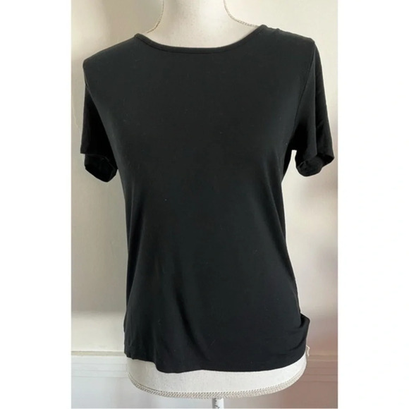J. Crew • Solid Black Wear To Work Tee Shirt - Picture 1 of 5